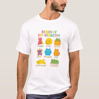 Lustige Grundlagen der Katzengeometrie Mathe-Worts T-Shirt