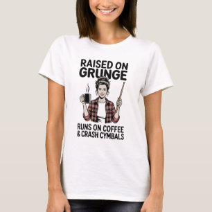 Lustige Grunge-Kaffee- und Crash-Becken-Shirts für T-Shirt