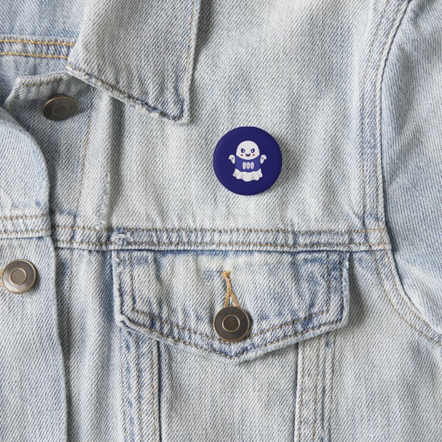 Lustige gruselige Geist-Illustrationsdesign Button (Beispiel)