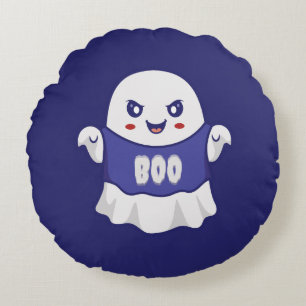 Lustige gruselige Geist-Illustrationsdesign Rundes Kissen