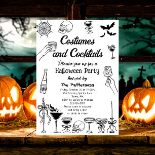 Lustige Gruselige Kritzeleien Halloween Cocktailpa Einladung