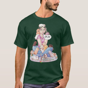 lustige Guinea-Schweine spielen mit einem Mädchen, T-Shirt