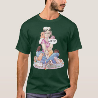 lustige Guinea-Schweine spielen mit einem Mädchen, T-Shirt