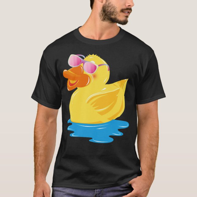 lustige Gummiente mit rosa Bulldogge T-Shirt (Vorderseite)