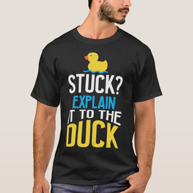 Lustige Gummiente Programmierung Fehler Debugging  T-Shirt (Vorderseite)