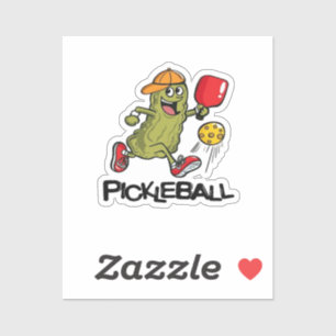 Lustige Gurke spielt Pickleball Aufkleber