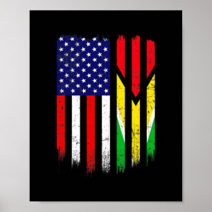 Lustige Guyana-Flagge Amerikanische Flagge Männer  Poster