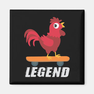 Lustige Hahn Legende Skateboard Huhn Skate Geschen Magnet