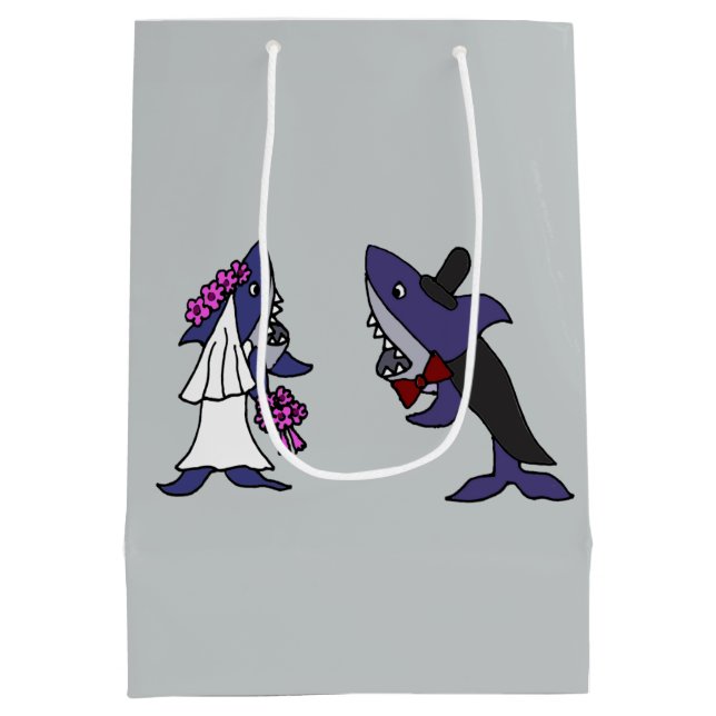 Lustige Haifisch-Braut-und Mittlere Geschenktüte (Rückseite)