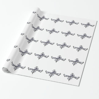 Lustige Haifisch-Drohne-Kunst Geschenkpapier