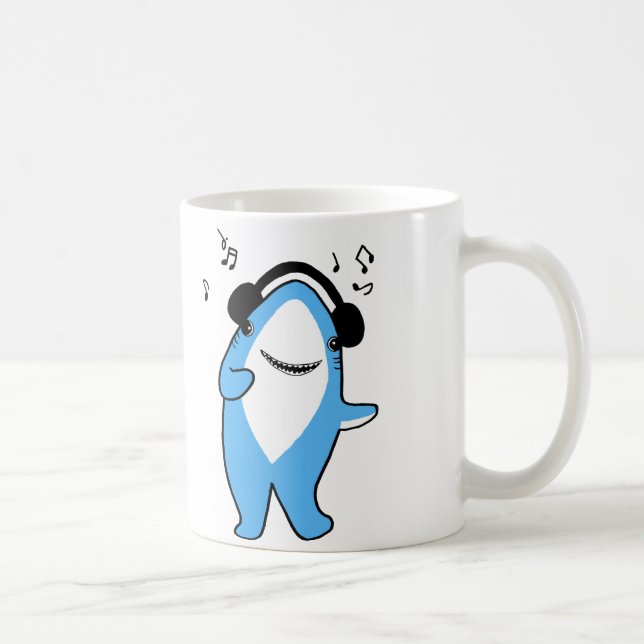 Lustige Haifisch-Tanz-Tassen-niedliche lustige Kaffeetasse (Rechts)