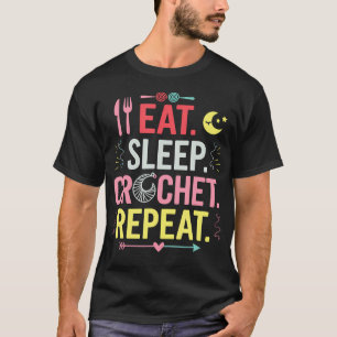 Lustige Häkel-Fan-Shirt-Strickgarn-Häkel-Design T-Shirt