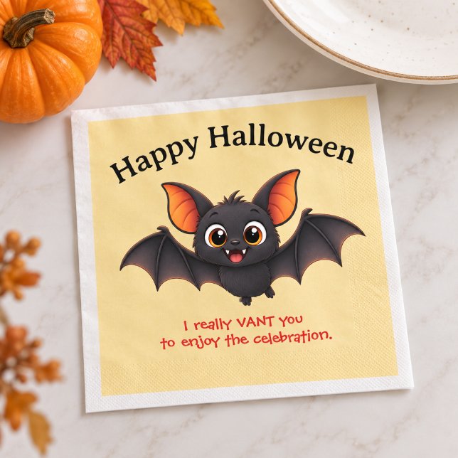 Lustige Halloween-Fledermaus individuell angepasst Serviette (Von Creator hochgeladen)