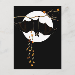 Lustige Halloween-Fledermaus Postkarte