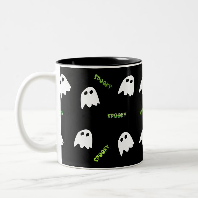 lustige Halloween-Geist Zwei-Tone-Tasse Zweifarbige Tasse (Links)