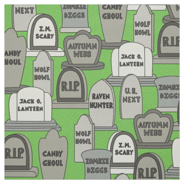 Lustige Halloween-Grabsteine Stoff (Muster)