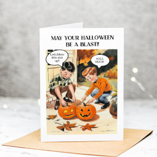 Lustige Halloween-Grußkarte für Erwachsene mit sar Dankeskarte