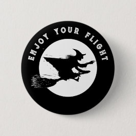 Lustige Halloween-Hexe Button