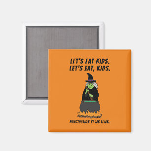 Lustige Halloween-Hexe Cool Englischlehrer Grammat Magnet