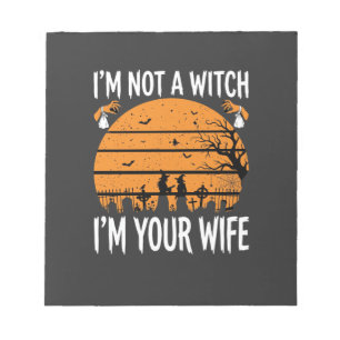 Lustige Halloween-Hexenfrau-Friedhofsdesign Notizblock