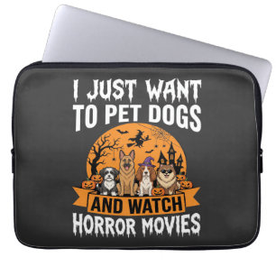 Lustige Halloween-Hunde-Horrorfilme-Vektor Laptopschutzhülle