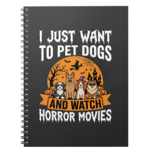 Lustige Halloween-Hunde-Horrorfilme-Vektor Notizblock