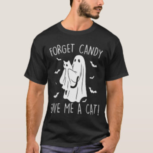 Lustige Halloween-Katze Geist Vergisst Süßigkeiten T-Shirt
