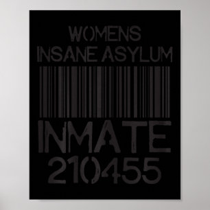Lustige Halloween-Kostüm Irrenanstalt Gefängnis Ve Poster