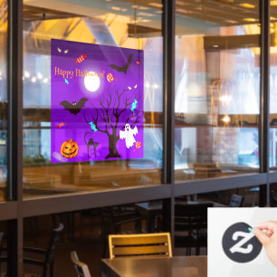 Lustige Halloween-Kreaturen und Süßigkeiten Fensteraufkleber