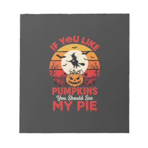 Lustige Halloween-Kürbiskuchen-Design_1 Notizblock