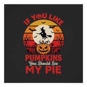 Lustige Halloween-Kürbiskuchen-Design_1 Poster