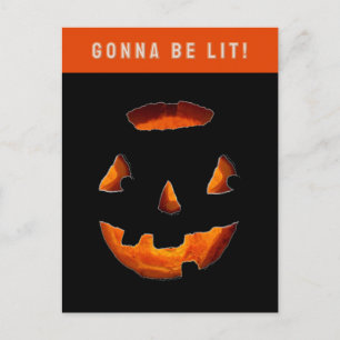 Lustige Halloween-Kürbislaternen-Postkarte Postkarte
