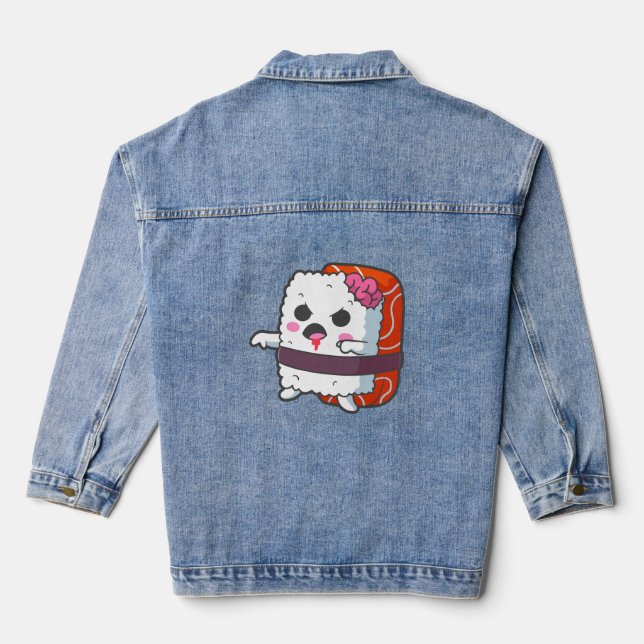 lustige Halloween-Monster Zombie Jeansjacke (Rückseite)