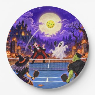 Lustige Halloween-Pickleball-Karte - Der schwebend Pappteller