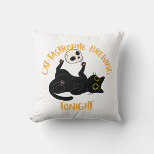 lustige Halloween schwarze Katze Kissen