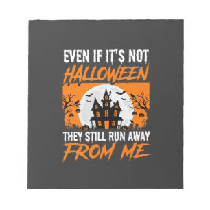 Lustige Halloween-Spookhaus-Zitat-Grafik Notizblock