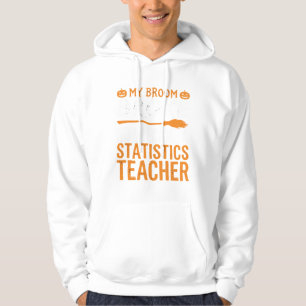 Lustige Halloween-Statistiken-Lehrer-Besen-Design Hoodie