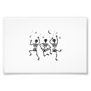 Lustige Halloween tanzende Skelette Frohes Hallowe Fotodruck