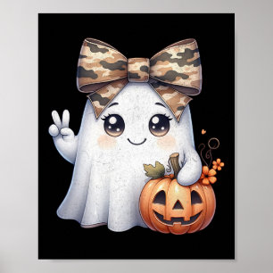 Lustige Halloween-Tarnung Camo-Geist Hallo Jagen Poster
