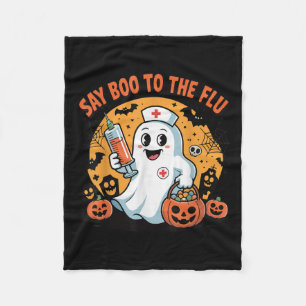 Lustige Halloween-Zitat-Sage Boo zur Grippe Cool I Fleecedecke