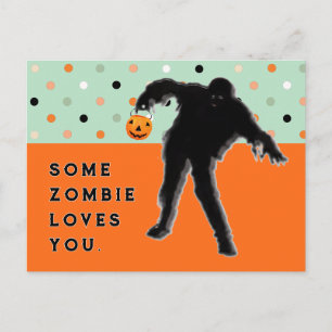 Lustige Halloween-Zombie-Postkarte Postkarte