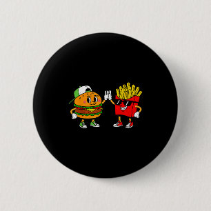Lustige Hamburger Pommes Frites Combo Snacks Fast Button