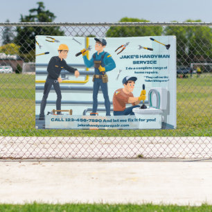 Lustige Handwerker-Geschäftswerbung anpassen Banner