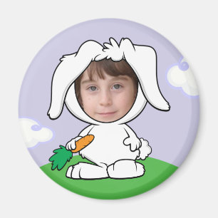 Lustige Häschen-Kaninchen-Foto-Gesichts-Schablone Magnet