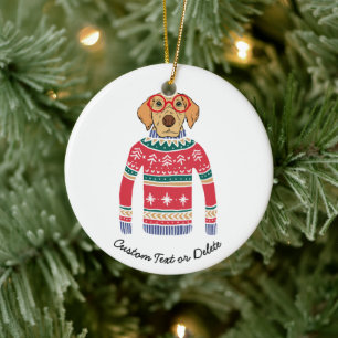 Lustige hässliche Weihnachtsstrickjacke, Keramik Ornament