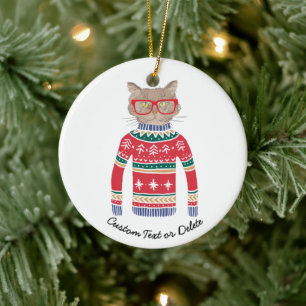 Lustige hässliche Weihnachtsstrickjacke, Keramikornament