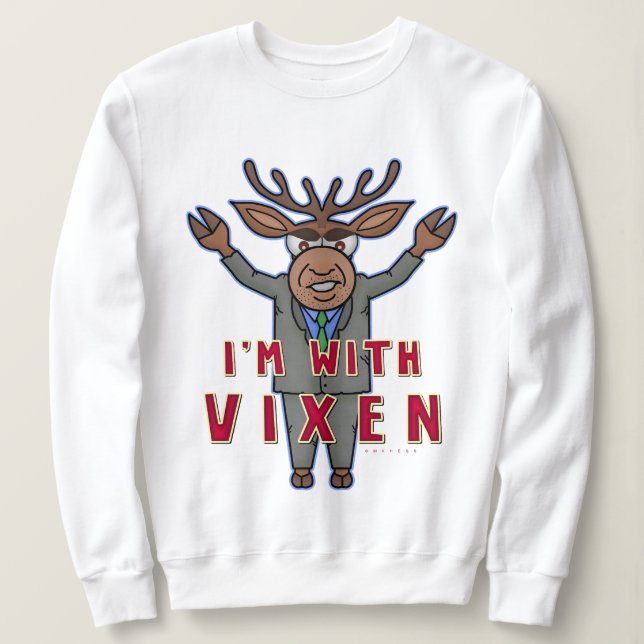 Lustige hässliche Weihnachtsvixen-Ren-Wahl Sweatshirt (Design vorne)