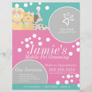 Lustige Haustierdienstleistungen Grooming Hund Bla Flyer