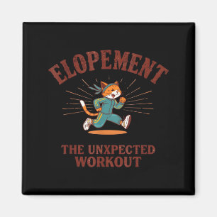 Lustige heimliche Hochzeit laufende Katze Hochzeit Magnet