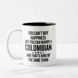 Lustige Heirat mit einem Kolumbianer Zweifarbige Tasse
